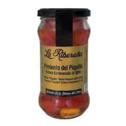 New La Ribena Roasted Piquillo Peppers with Garlic, 290g Ingredients Brands|Spanish Ingredients