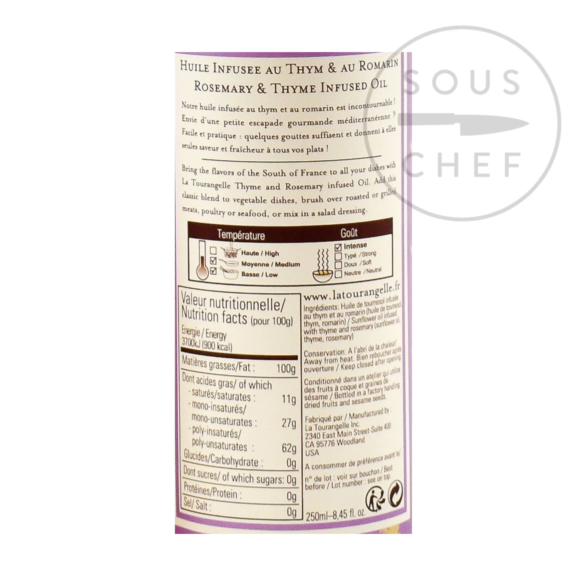 Clearance Thyme & Rosemary Oil, 250ml Ingredients Brands|French Ingredients
