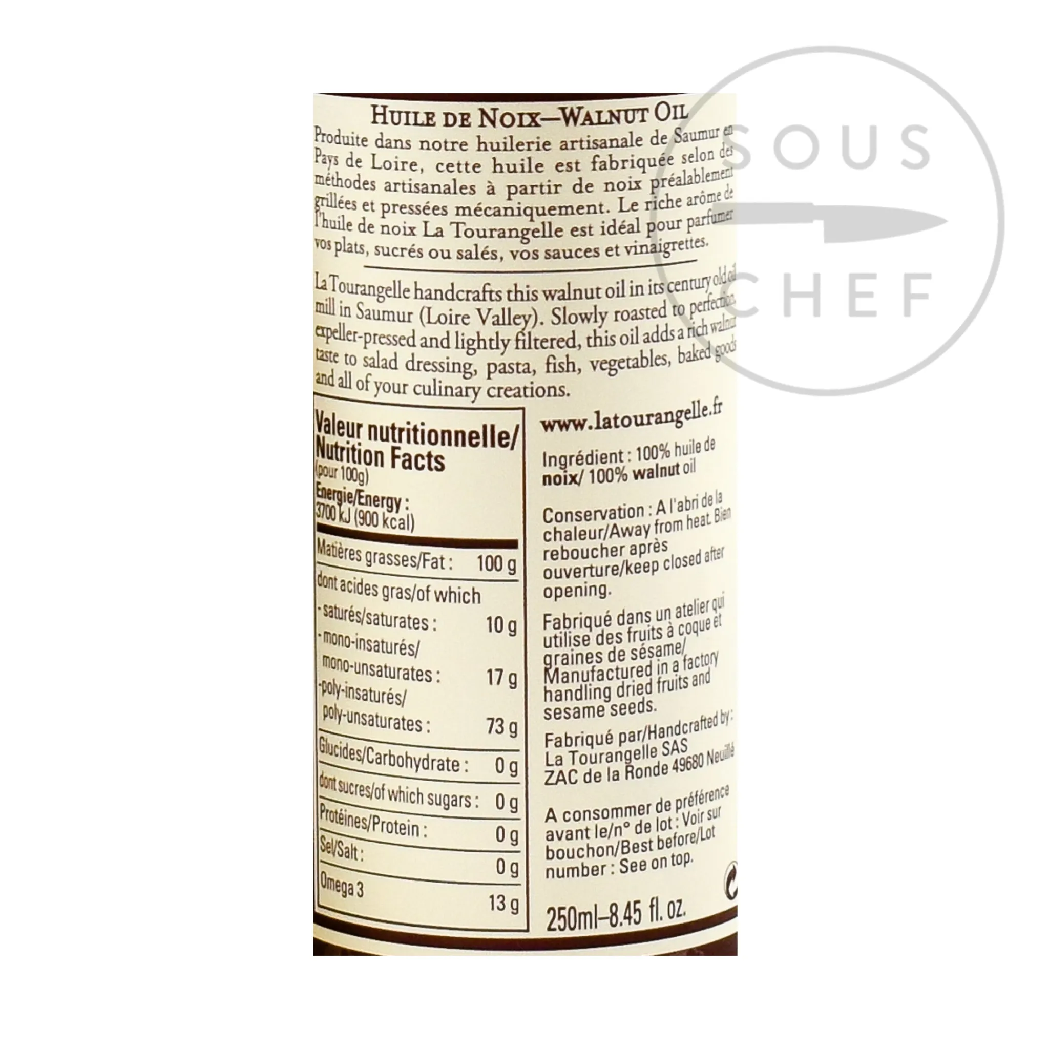 Clearance Walnut Oil, 250ml French Ingredients|Oil, Vinegar & Dressings