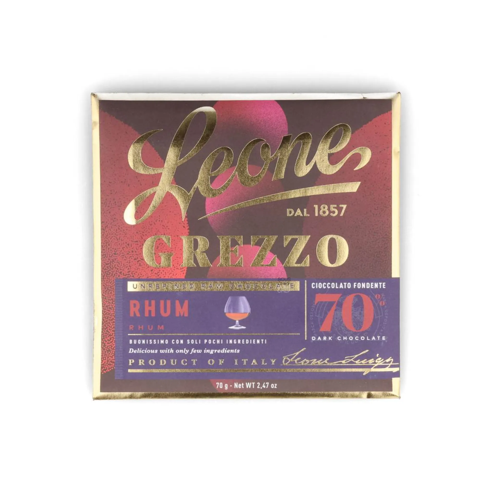 New Raw Unrefined 70% Rum Dark Chocolate Bar, 70g Chocolate & Sweets|Ingredients Brands
