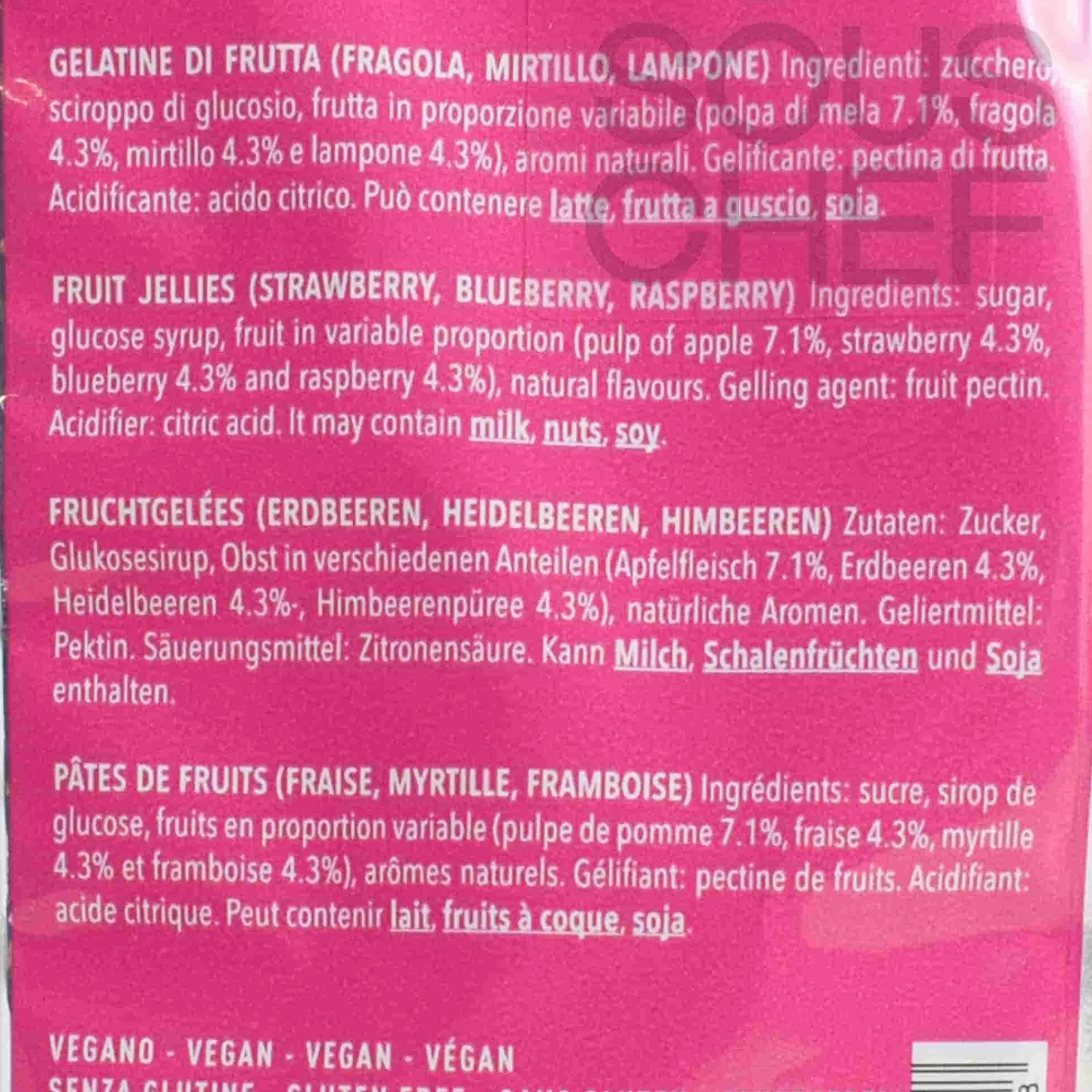 Online Wild Berries Fruit Jellies Pattern Handy Bags, 150g Ingredients Brands|Italian Ingredients