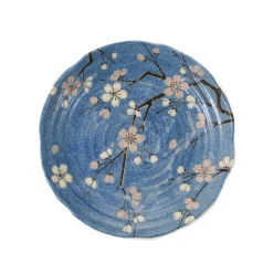 New Light Blue Sakura Blossom Side Plate Japanese Ingredients|Plates