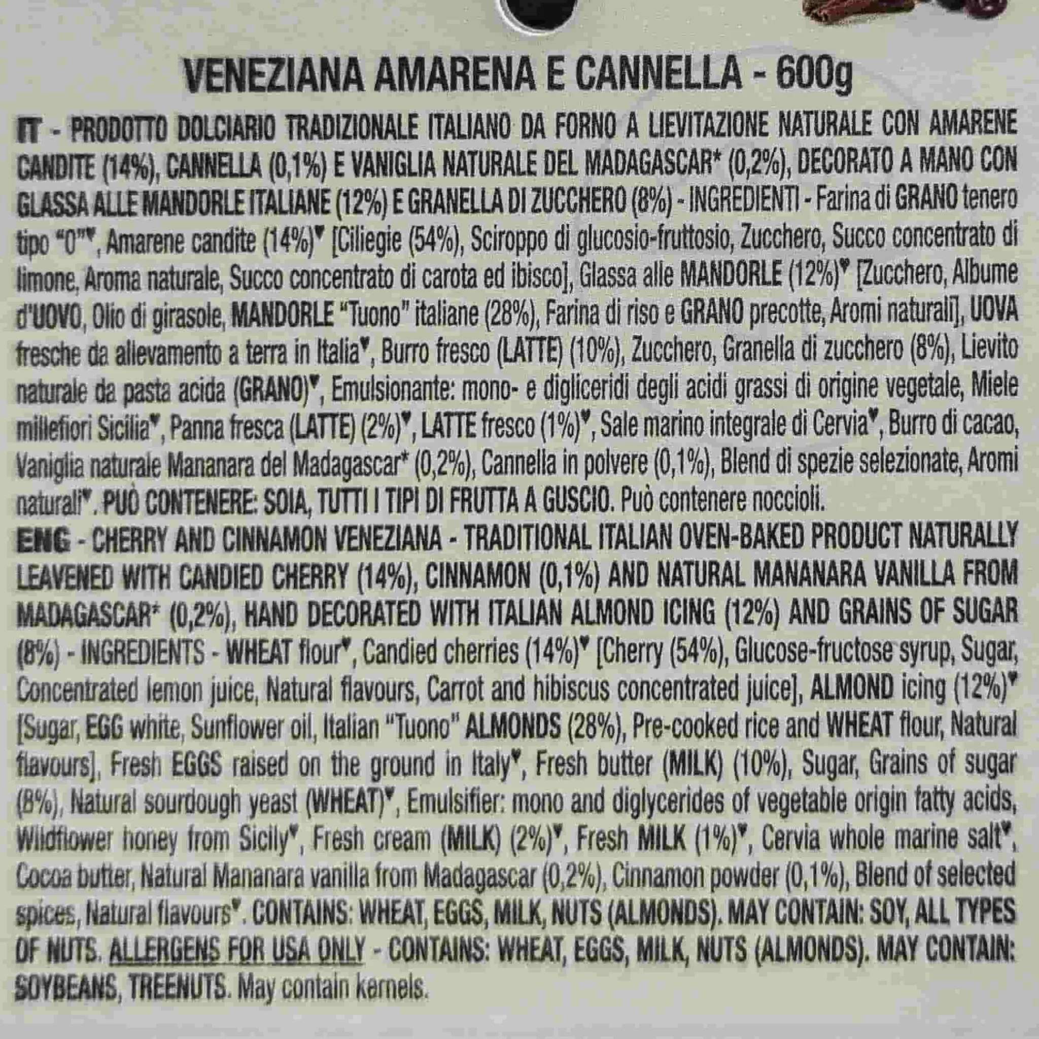 Cherries and Cinnamon Veneziana, 600g Chocolate & Sweets|Cakes & Bakery