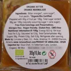 Sale Organic Artisanal Bitter Orange Jam, 305g Ingredients Brands|Jam, Honey & Spreads