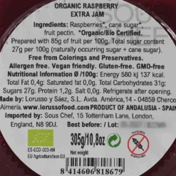Clearance Organic Artisanal Raspberry Jam, 305g Ingredients Brands|Jam, Honey & Spreads