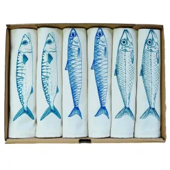 Clearance Sardine Design Napkins Box of 6 Table Setting|Serveware
