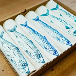 Clearance Sardine Design Napkins Box of 6 Table Setting|Serveware