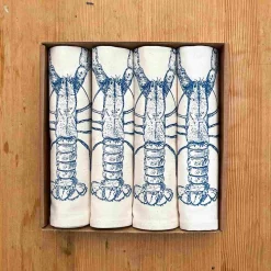 Hot Set of 4 Blue Lobster Napkins Table Setting|Kitchen Textiles & Clothing