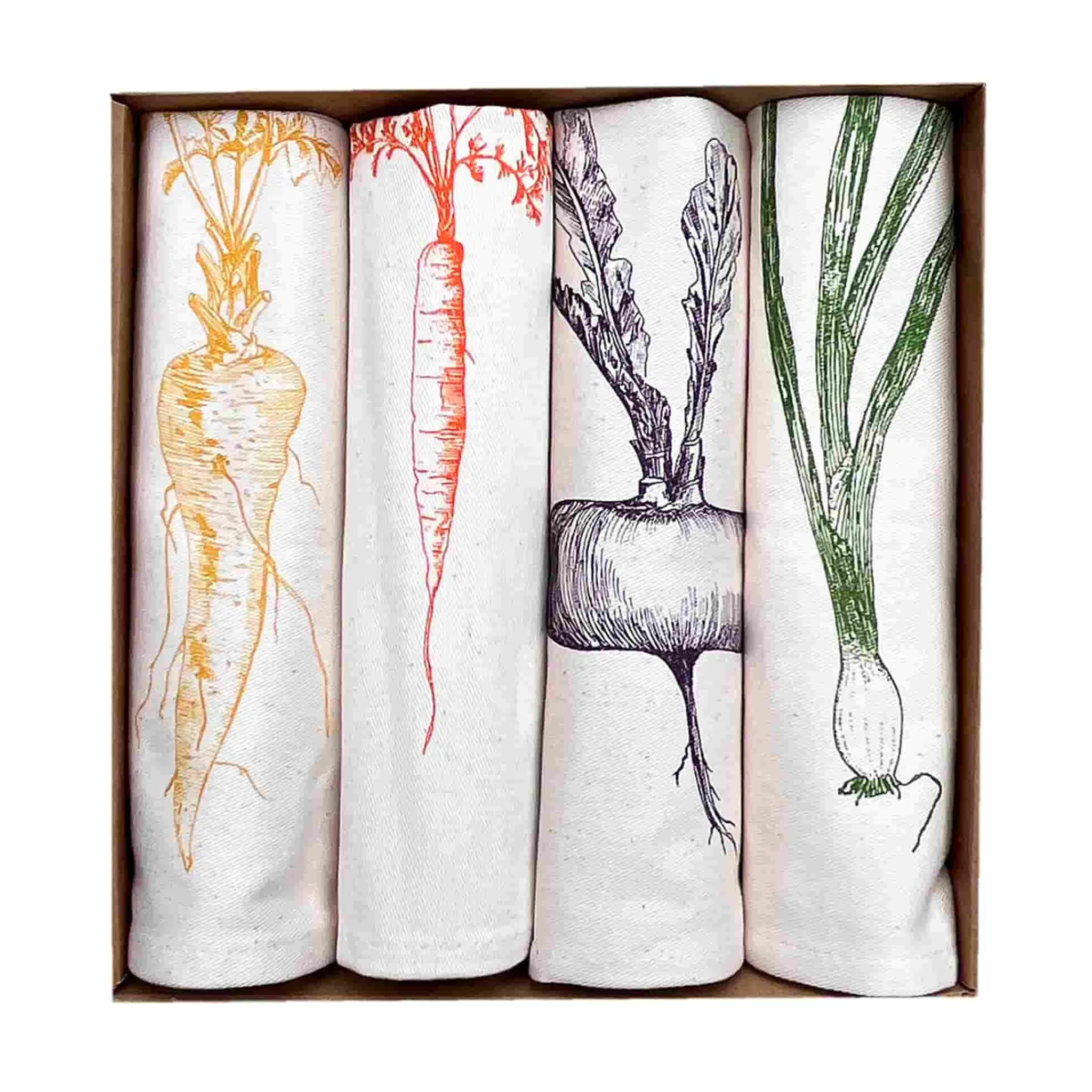Set of 4 Root Vegetable Napkins Table Setting|Kitchen Textiles & Clothing