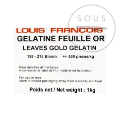 Gelatine Sheets, 1kg Ingredients Brands|French Ingredients