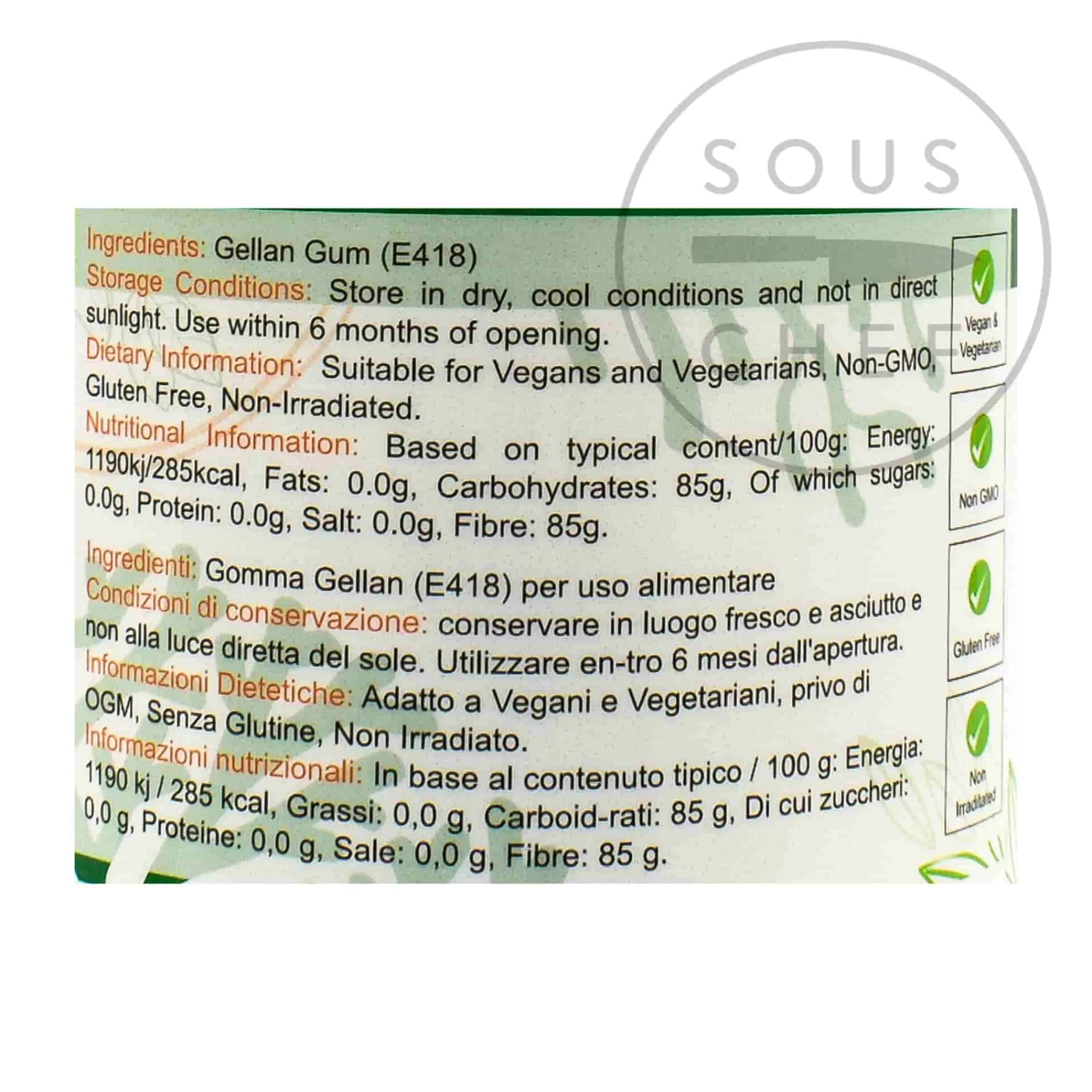Clearance Low Acyl Gellan Gum F, 100g Ingredients Brands|Baking Ingredients