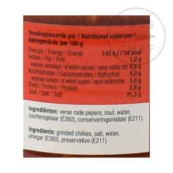 Outlet Sambal Oelek, 200g Ingredients Brands|Southeast Asian Ingredients