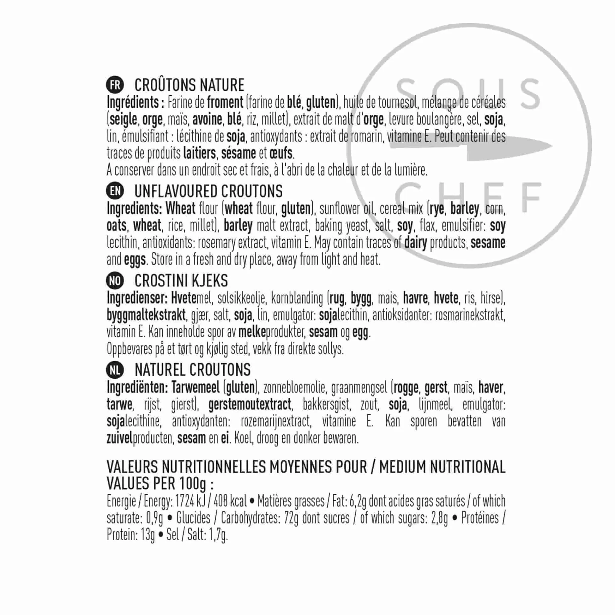 Plain Crouton, 150g French Ingredients|Snacks