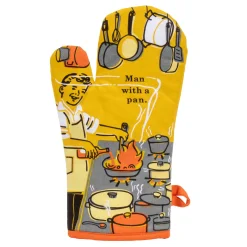 Clearance Man with a Pan Double Sided Oven Mitt Kitchen Textiles & Clothing