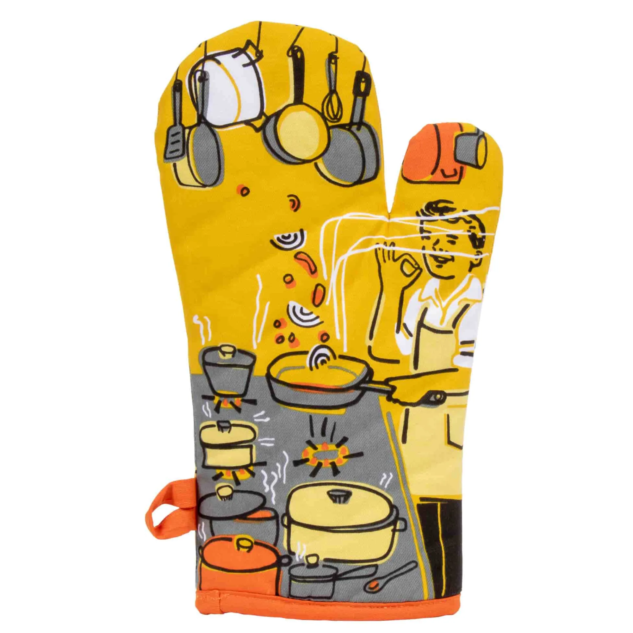Clearance Man with a Pan Double Sided Oven Mitt Kitchen Textiles & Clothing