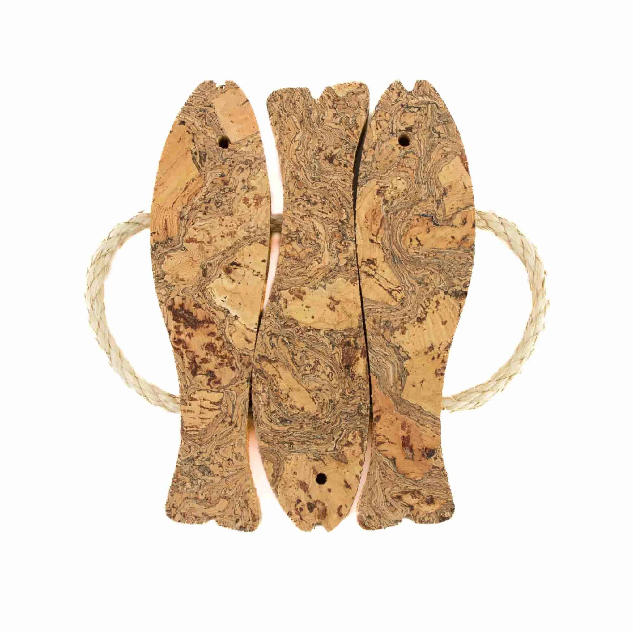 Outlet Marbled Cork Three Fish Trivet, 14cm Tableware Brands