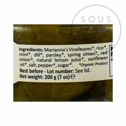 Outlet Organic Dolmadakia Stuffed Vine Leaves, 200g Ingredients Brands|Greek Ingredients