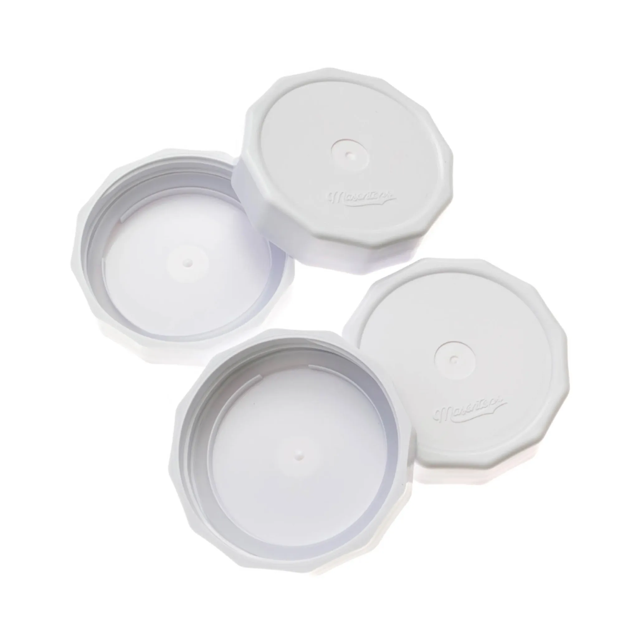 Hot Wide Mouth Tough Tops, White Set of 4 Pickling, Preserving & Fermenting Jars