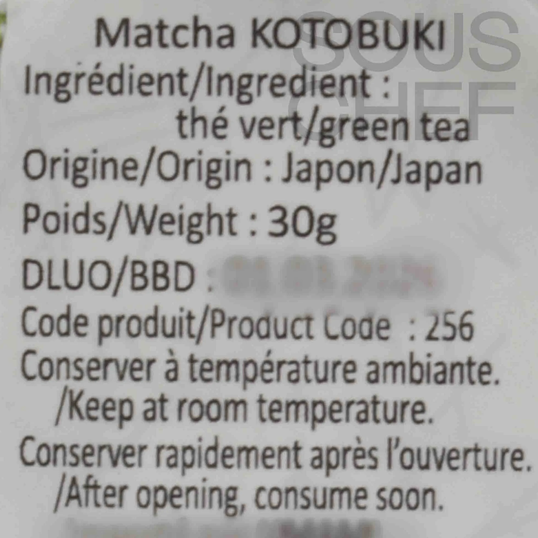 Clearance Matcha Kotobuki, 30g Ingredients Brands|Drinks