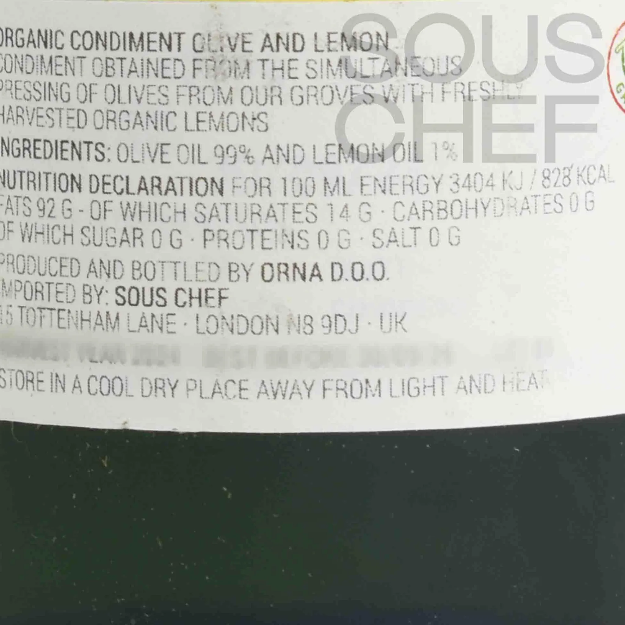 Hot Organic Lemon Flavoured Olive Oil, 250ml Ingredients Brands|Oil, Vinegar & Dressings