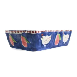 Hot Gallina Blue Rectangular Roasting Dish Baking Supplies & Equipment