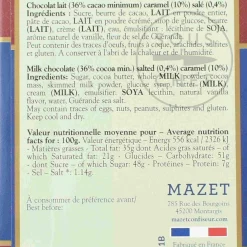 Best Mazet Milk Salted Caramel Chocolate Bar, 100g Ingredients Brands|Chocolate & Sweets