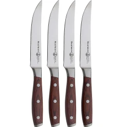Best Avanta Pakkawood 4 Piece Steak Knife Set, Brown Kitchen Knives