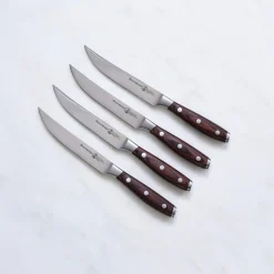 Best Avanta Pakkawood 4 Piece Steak Knife Set, Brown Kitchen Knives