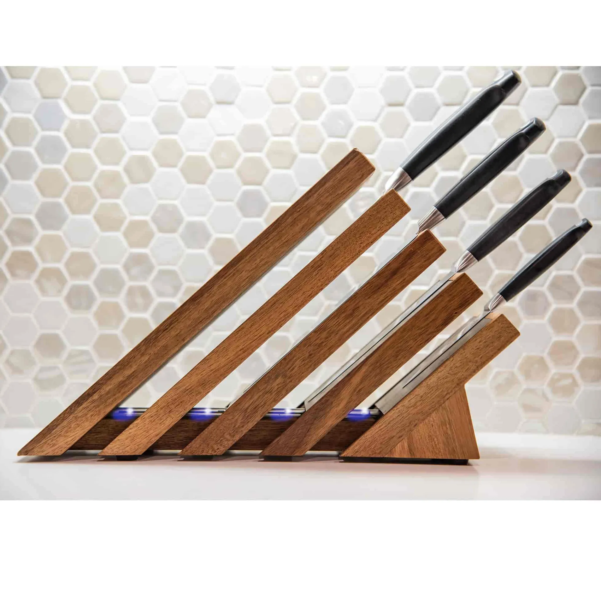 Discount Next Level Magnetic Knife Block w/ UV lights Kitchen Knives