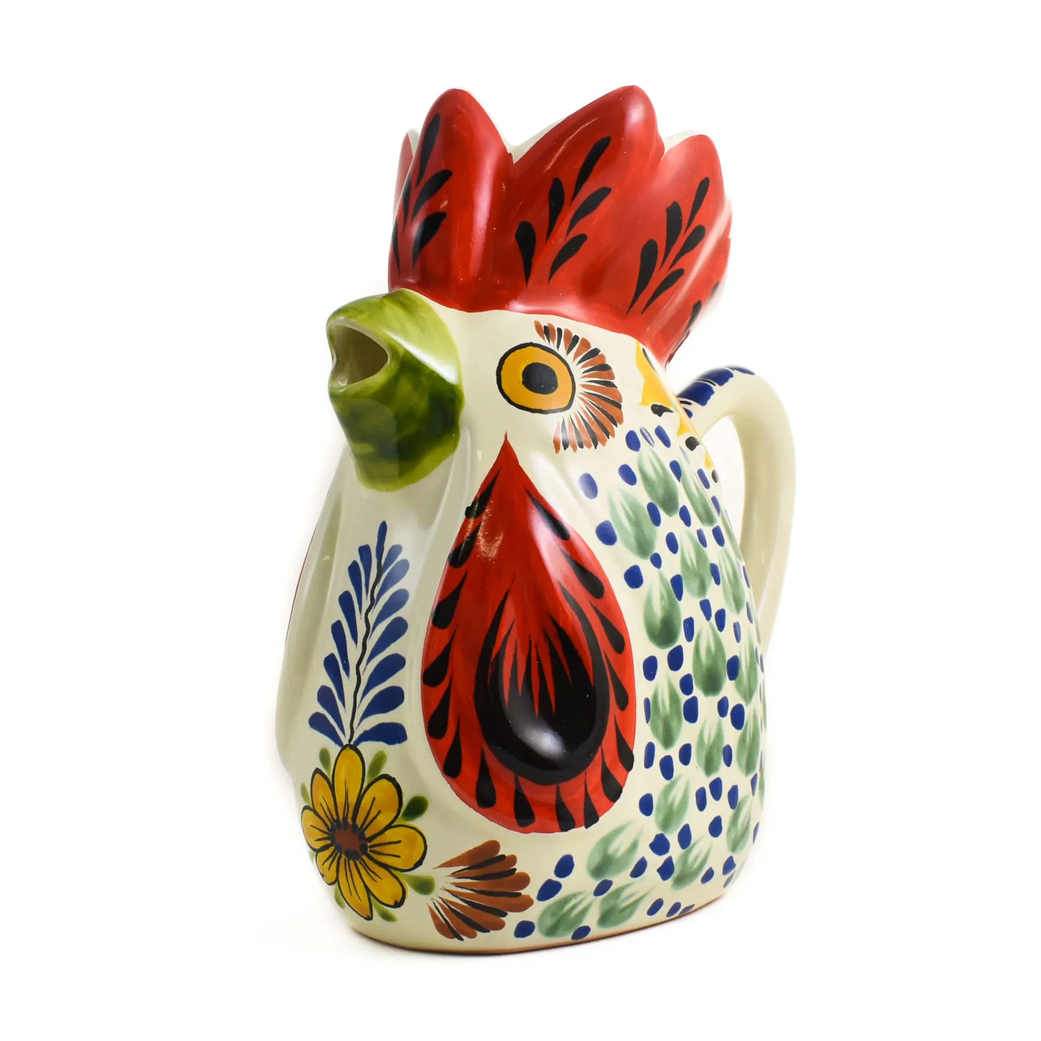 Online Mexican Hand Painted Blue Rooster Pitcher Mexican Ingredients|Jugs & Bottles