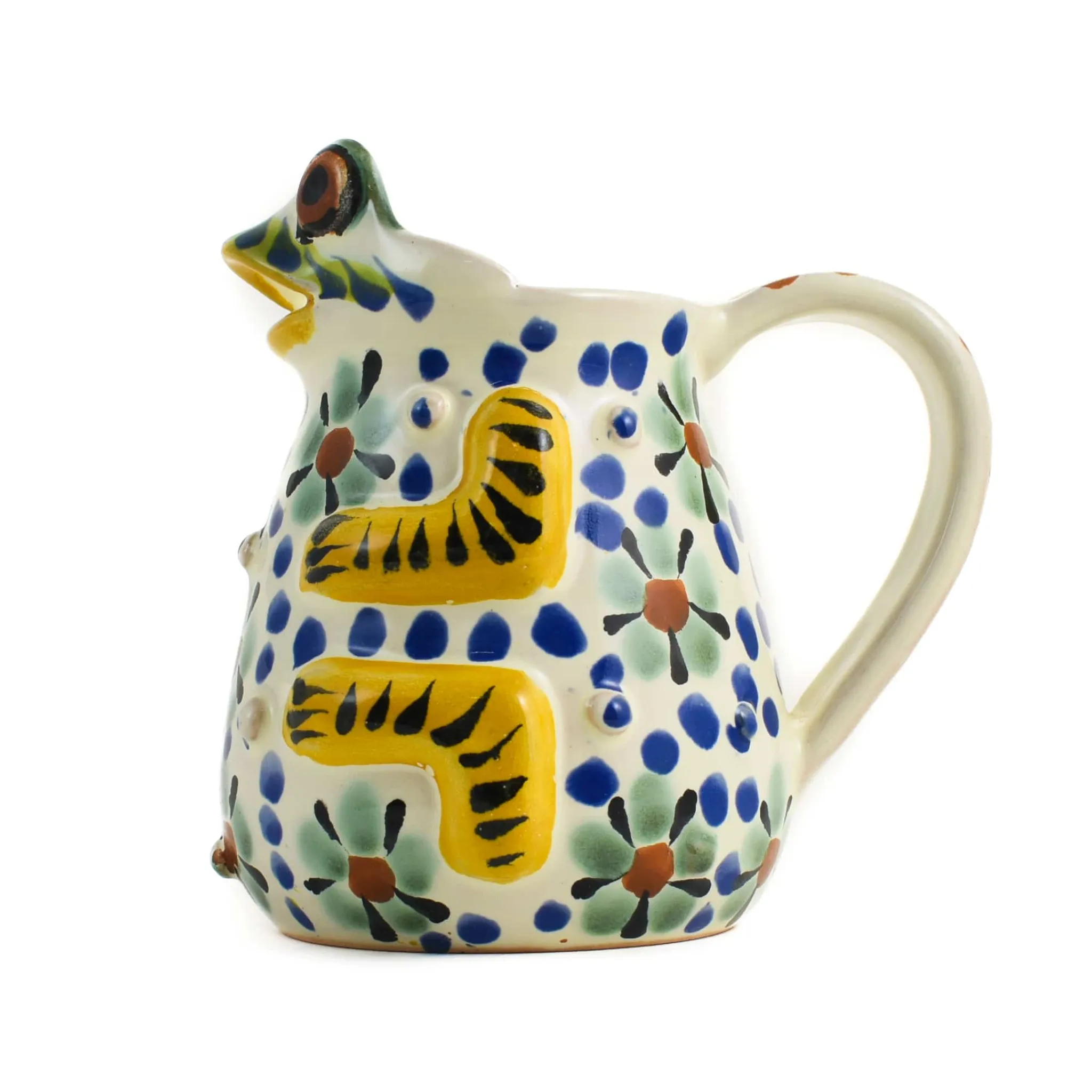 Online Mexican Hand Painted Floral Frog Milk Jug Mexican Ingredients|Jugs & Bottles