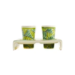 Mexican Hand Painted Green Tequila Cup Set Mexican Ingredients|Tableware Brands
