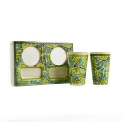 Mexican Hand Painted Green Tequila Cup Set Mexican Ingredients|Tableware Brands