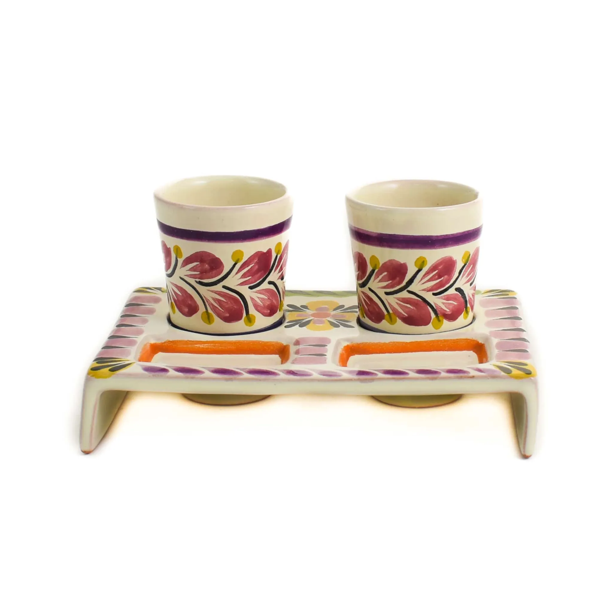Discount Mexican Hand Painted Purple Tequila Cup Set Tableware Brands|Mexican Ingredients