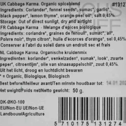 Discount Organic Cabbage Karma Spice Blend, 50g Ingredients Brands|Herbs & Spices