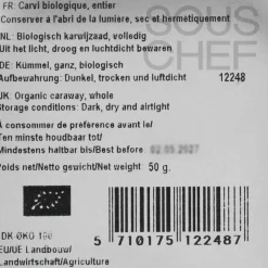 Clearance Organic Caraway, 50g Ingredients Brands|Herbs & Spices