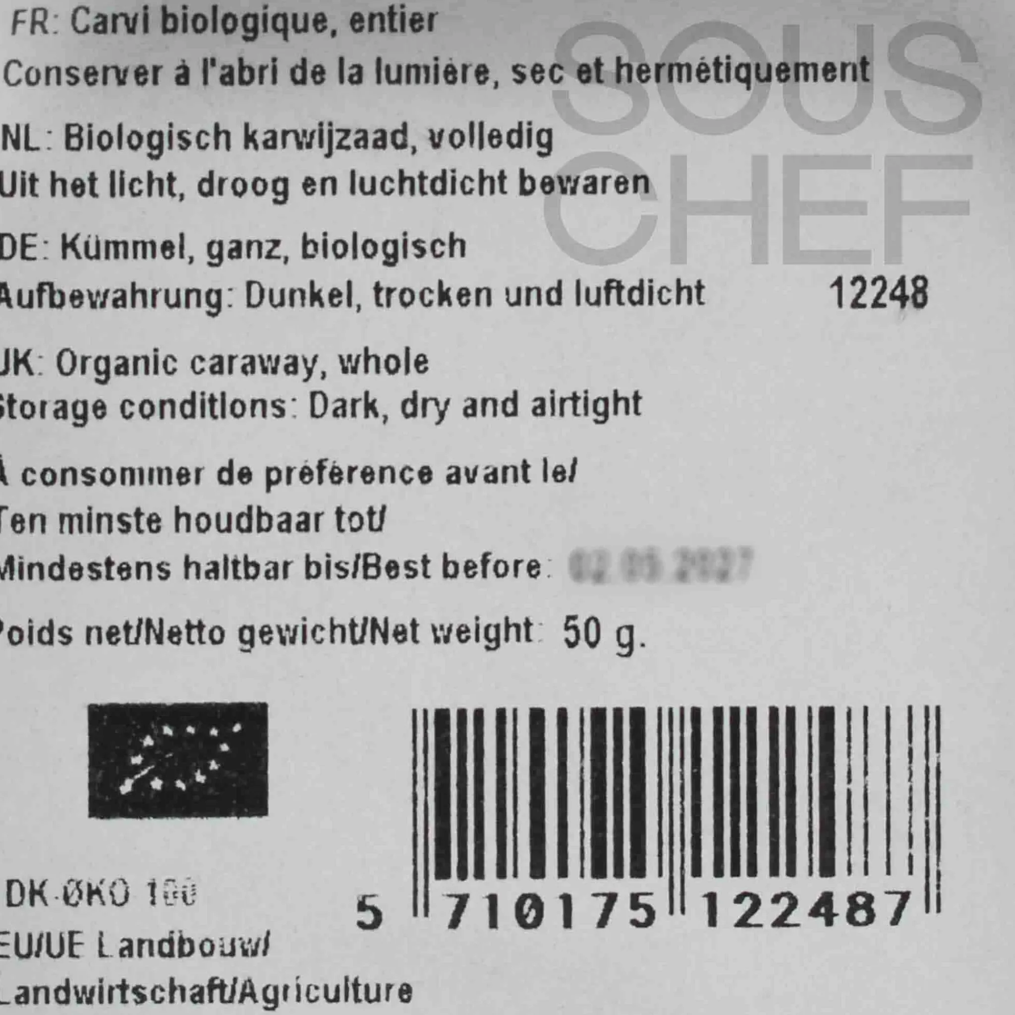 Clearance Organic Caraway, 50g Ingredients Brands|Herbs & Spices