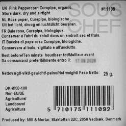 Organic Curepipe Pink Peppercorn, 25g Ingredients Brands|French Ingredients