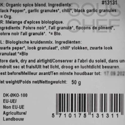 Outlet Organic Double Garlic Pepper, 50g Italian Ingredients|Herbs & Spices