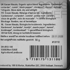 New Organic Garam Masala, 50g Indian Ingredients|Herbs & Spices