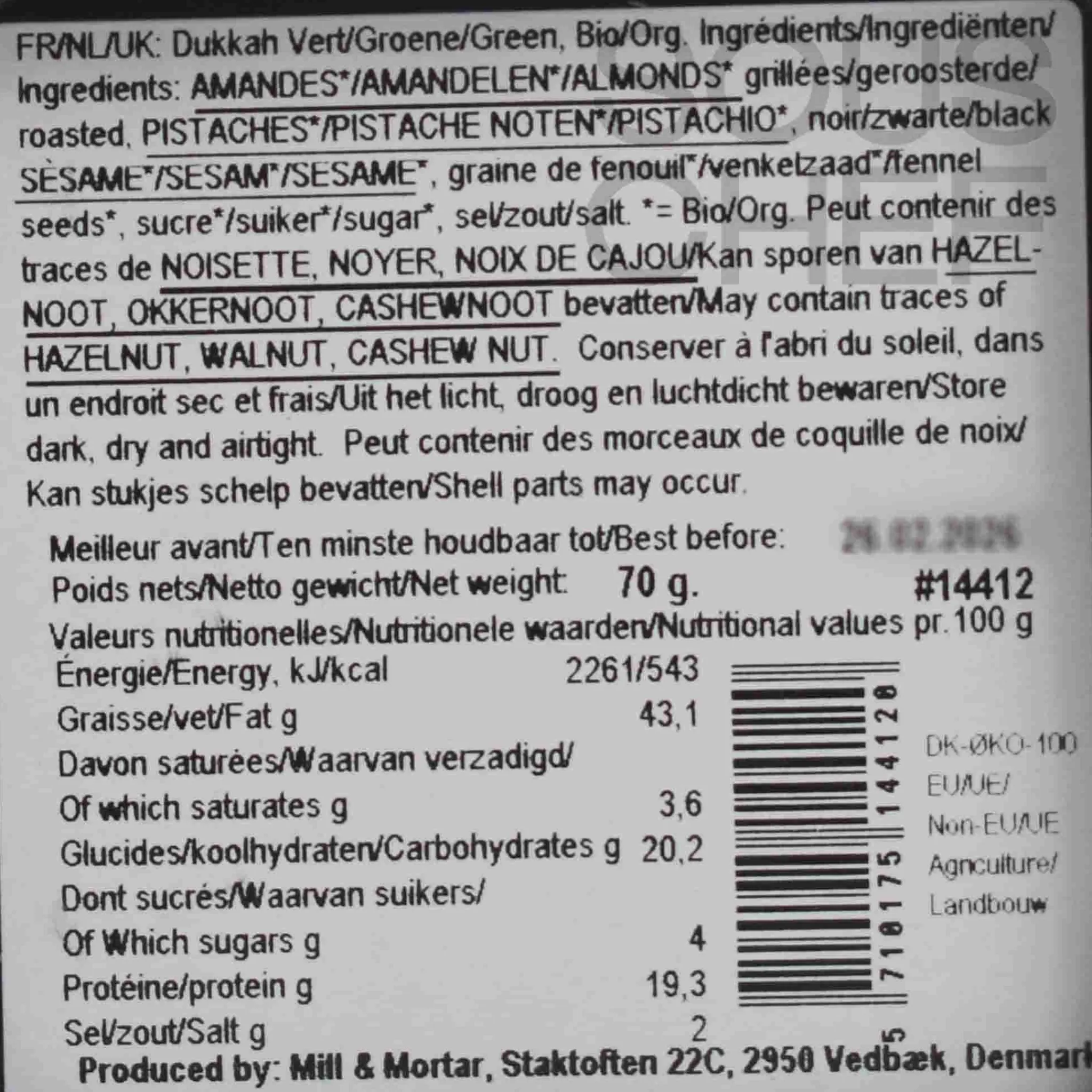 Online Organic Green Dukkah, 70g Middle Eastern Ingredients|Herbs & Spices