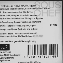 Online Organic Green Fennel Seeds, 40g Ingredients Brands|Middle Eastern Ingredients
