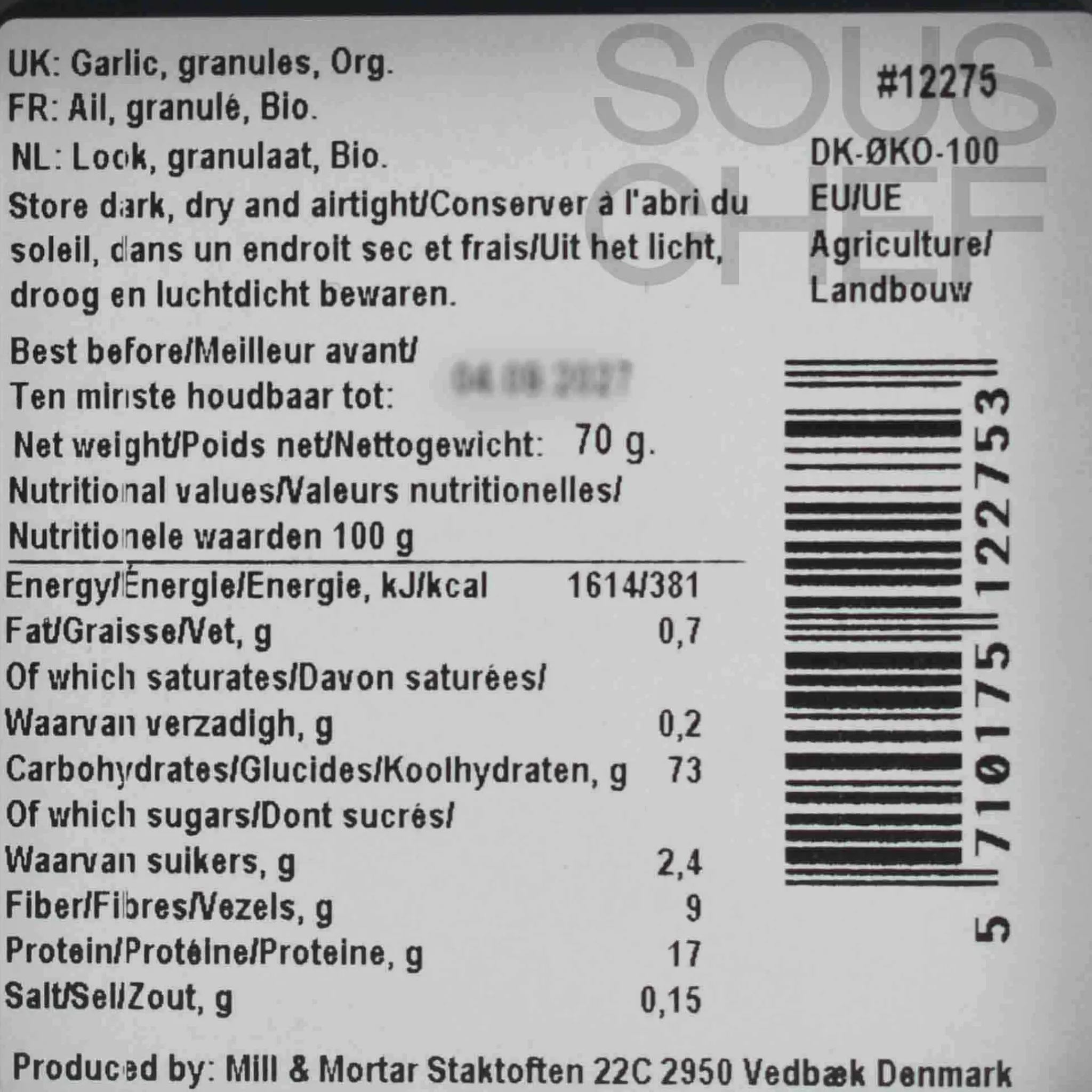 Online Organic Italian Garlic Granules, 70g Italian Ingredients|Herbs & Spices