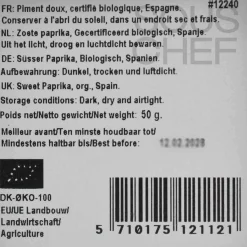 Sale Organic Murcia Sweet Paprika, 50g Ingredients Brands|Spanish Ingredients