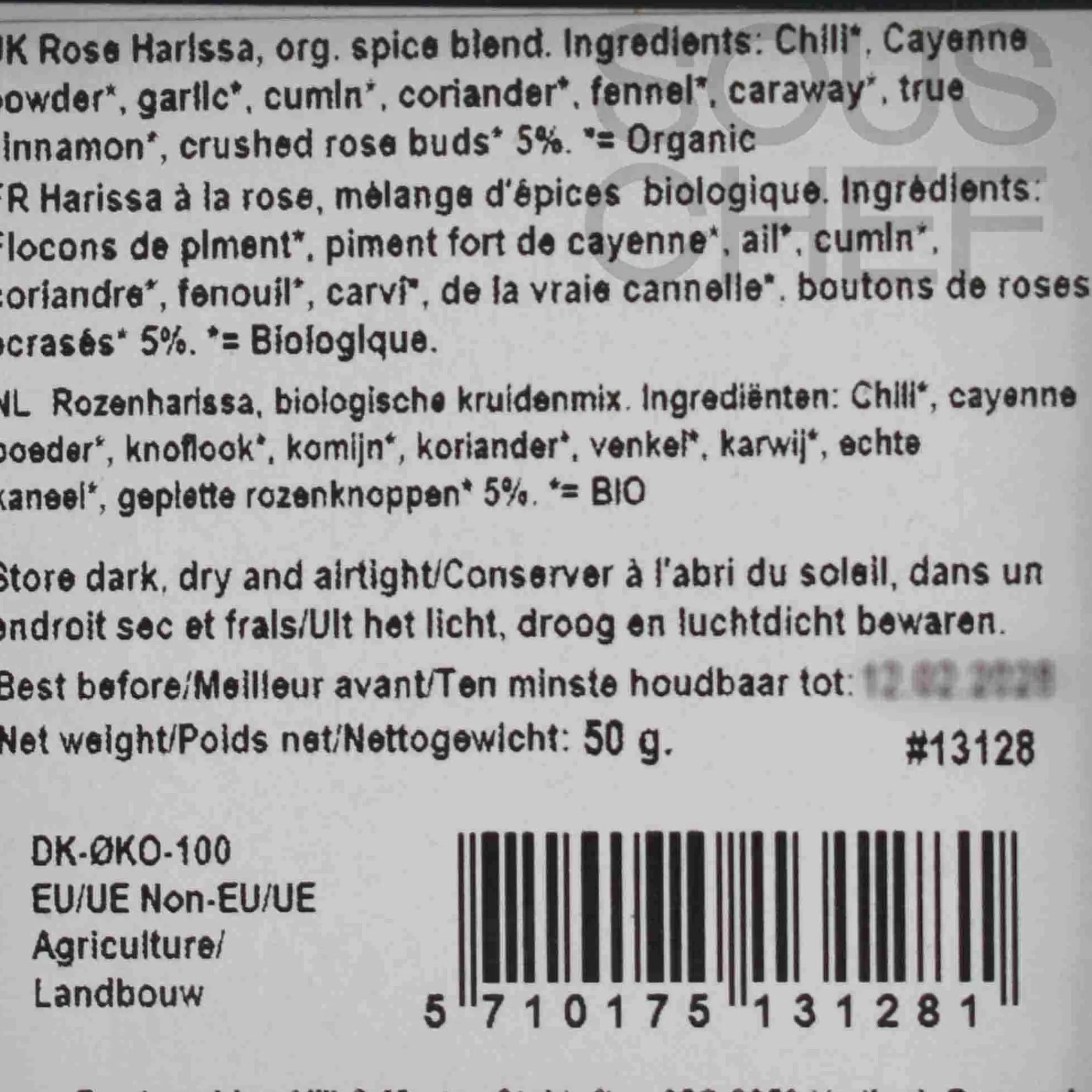 Clearance Organic Rose Harissa Spice Blend, 50g Ingredients Brands|Middle Eastern Ingredients