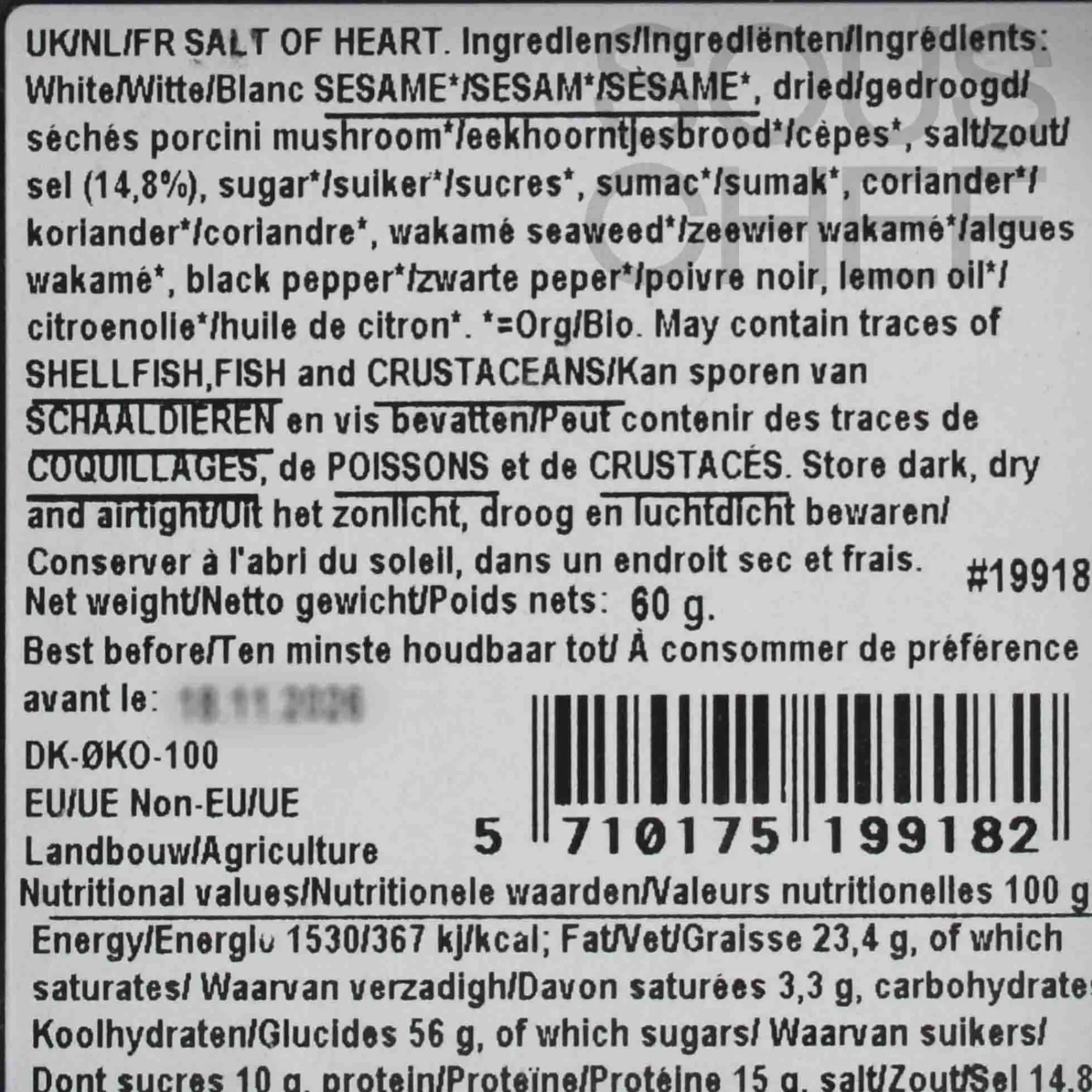 Outlet Organic Salt of Hearts, 60g Ingredients Brands|Herbs & Spices
