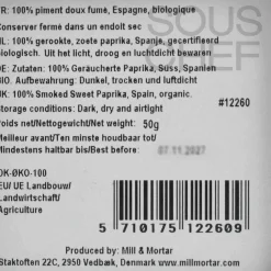 New Organic Smoked Sweet Paprika, 50g Spanish Ingredients|Herbs & Spices