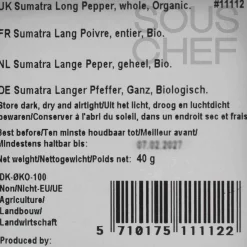 Outlet Organic Sumatra Long Pepper, 40g Indian Ingredients|Herbs & Spices