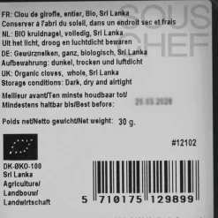 Clearance Organic Whole Cloves, 35g Ingredients Brands|Indian Ingredients
