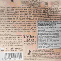 New Mafalde Pasta with Wheat Germ, 250g Italian Ingredients|Pasta, Rice & Beans